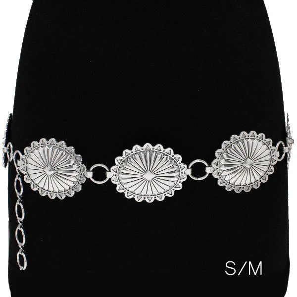 Western Antique Metal Concho Belt