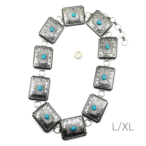 Western Rectangle Concho Belt