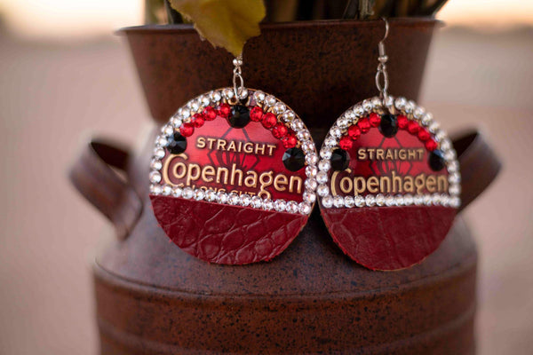 Copenhagen Red Lid Earrings - Red Gator - Dally Down Designs