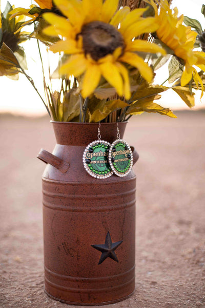 Copenhagen Green Lid Earrings - Original Lid - Dally Down Designs