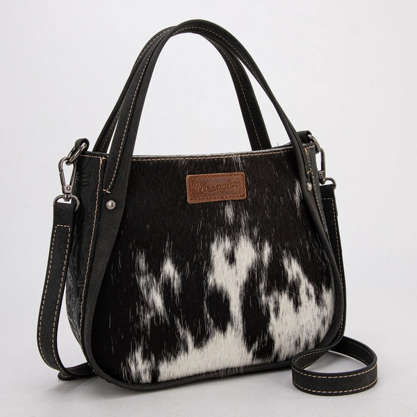 Wrangler Genuine Hair-On Cowhide Tote/Crossbody -Black