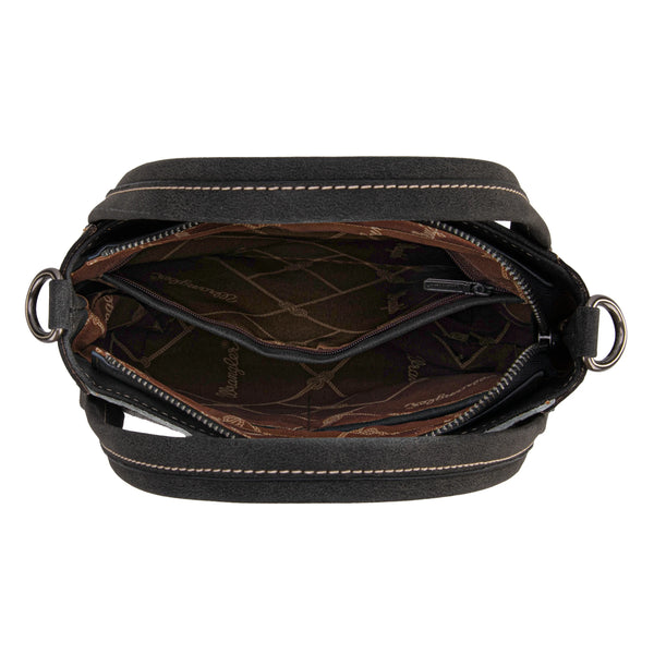 Wrangler Genuine Hair-On Cowhide Tote/Crossbody -Black