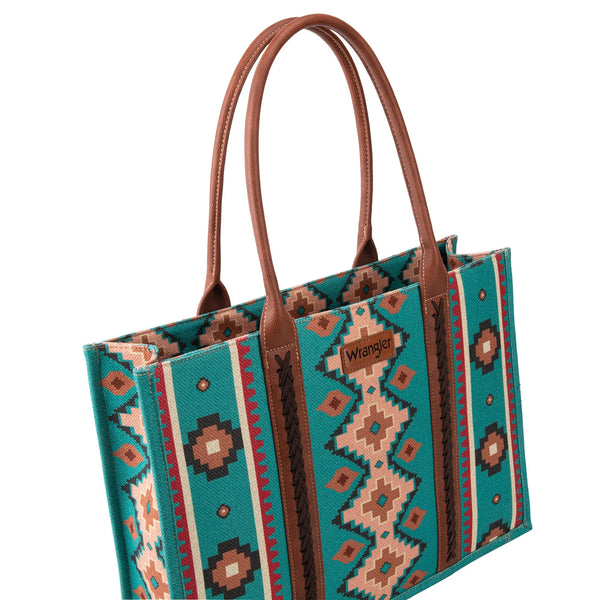 Wrangler Southwestern Pattern Dual Sided Wide Canvas - Turquoise