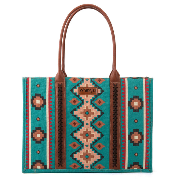 Wrangler Southwestern Pattern Dual Sided Wide Canvas - Turquoise