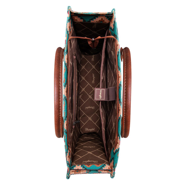 Wrangler Southwestern Pattern Dual Sided Wide Canvas - Turquoise