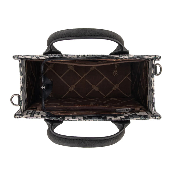 Wrangler Southwestern Pattern Dual Sided Pattern Tote/Crossbody - Black