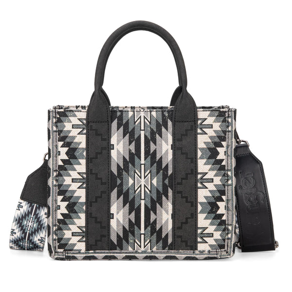 Wrangler Southwestern Pattern Dual Sided Pattern Tote/Crossbody - Black