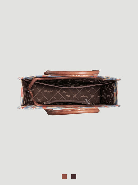 Wrangler Southwestern Pattern Dual Sided Wide Canvas by Montana West - Brown