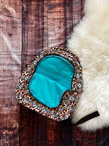 Cheetah and Turquoise Print Backpack by Montana West