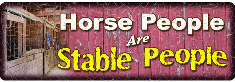 10.5" x 3.5" Tin Sign - Horse People
