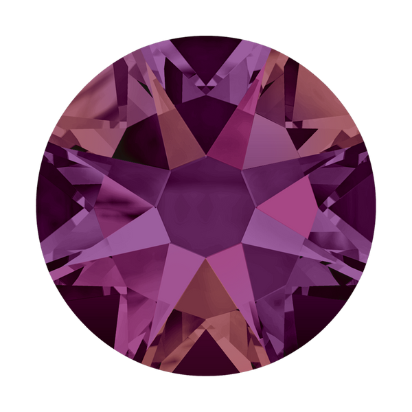 1 3/4" Custom Antique Silver Star Concho - Purple Velvet and Crystal Volcano