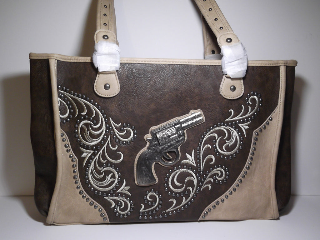 Concealed Carry Purse - Brown/Tan Handgun