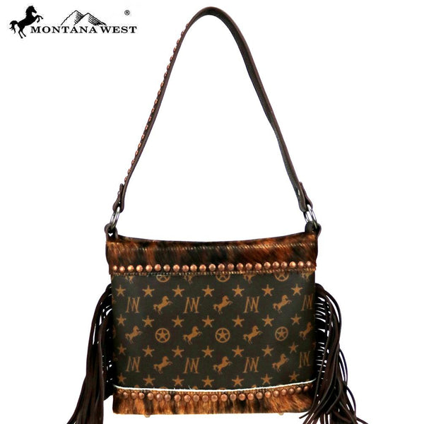Montana West Signature Monogram Hair Calf Collection Hobo