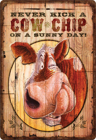 12" x 17" Tin Sign - Cowchip