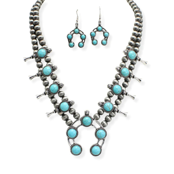 Western Squash Blossom Navajo Beaded Necklace