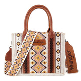 Wrangler Southwestern Dual Sided Print Canvas Tote / Crossbody by Montana West - Coffee