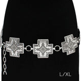 Western Antique Metal Cross Belt