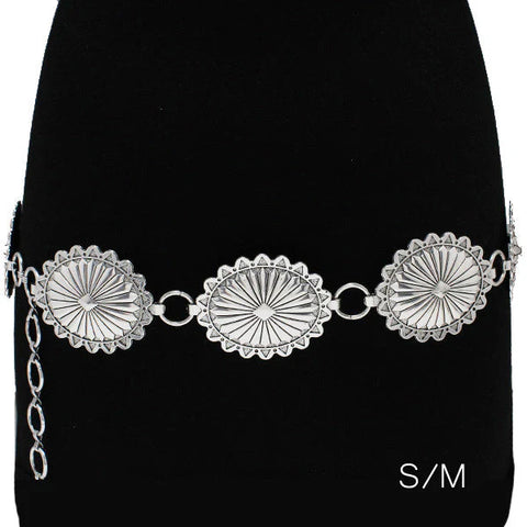 Western Antique Metal Concho Belt