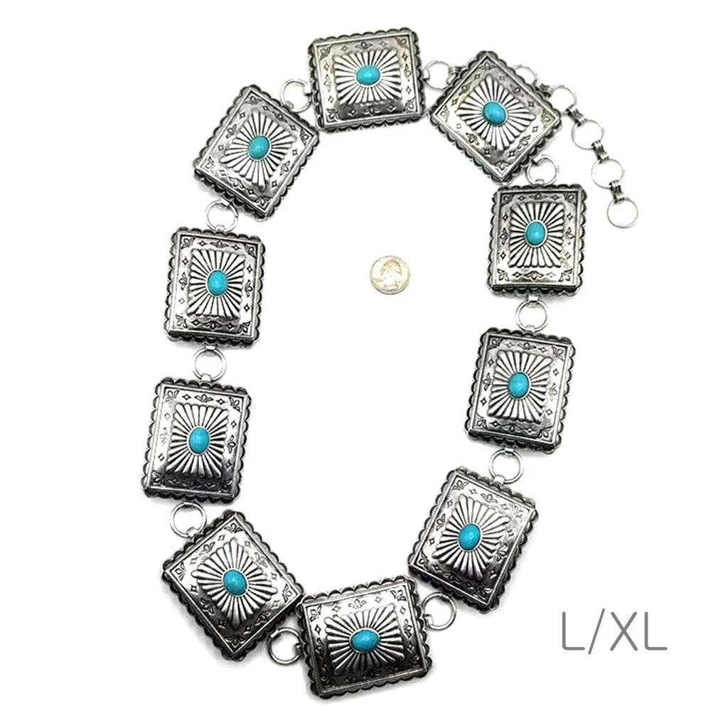 Western Rectangle Concho Belt