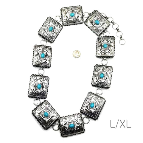 Western Rectangle Concho Belt