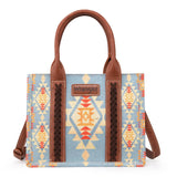 Wrangler Southwestern Dual Sided Print Canvas Tote / Crossbody by Montana West - Brown