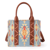 Wrangler Southwestern Dual Sided Print Canvas Tote / Crossbody by Montana West - Brown