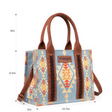 Wrangler Southwestern Dual Sided Print Canvas Tote / Crossbody by Montana West - Brown