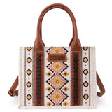 Wrangler Southwestern Dual Sided Print Canvas Tote / Crossbody by Montana West - Coffee