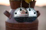 Copenhagen Silver Lid Earrings - Black Gator - Dally Down Designs