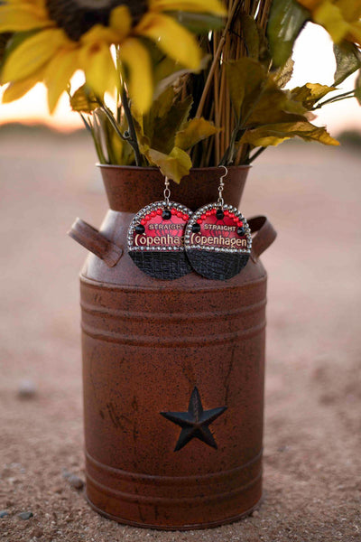 Copenhagen Red Lid Earrings - Black Gator - Dally Down Designs