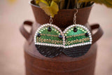 Copenhagen Green Lid Earrings - Black Gator - Dally Down Designs