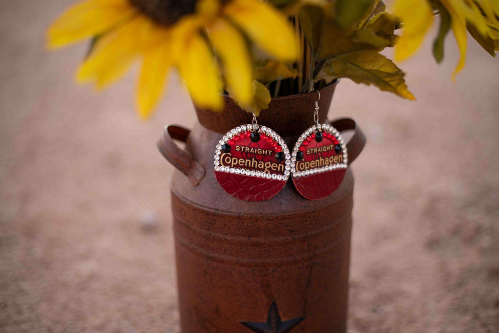 Copenhagen Red Lid Earrings - Red Gator - Dally Down Designs