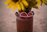 Copenhagen Red Lid Earrings - Red Gator - Dally Down Designs