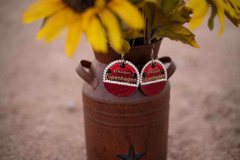 Copenhagen Red Lid Earrings - Red Gator - Dally Down Designs