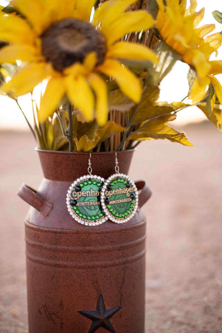 Copenhagen Green Lid Earrings - Original Lid - Dally Down Designs