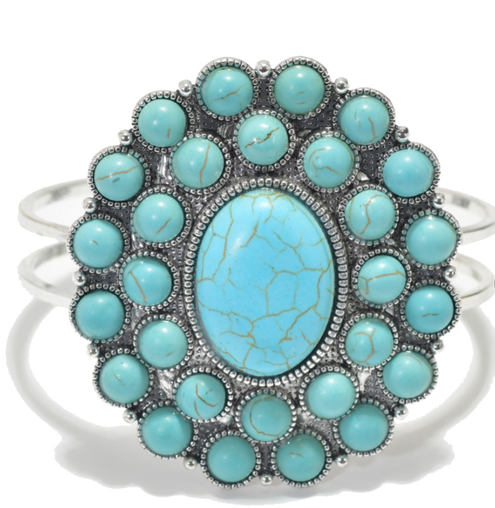 Turquoise Western Squash Blossom Bracelet