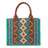 Wrangler Southwestern Print Small Canvas Tote/Crossbody by Montana West - Turquoise