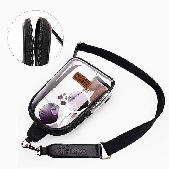 Wrangler Clear Sling Bag/Crossbody/Chest Bag - Black