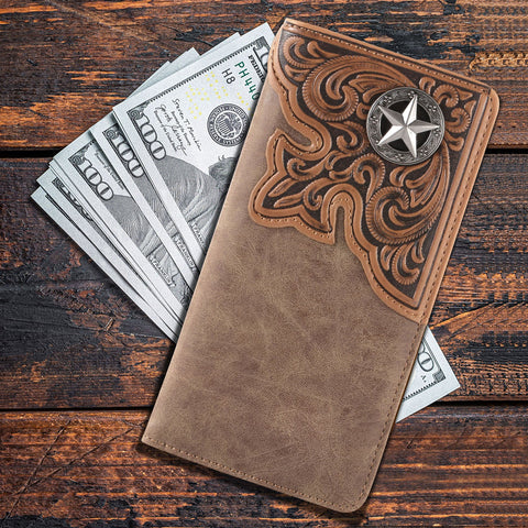 Women's Tri-Fold Wallet With Star Concho