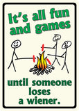 12" x 17" Tin Sign - Fun and Games