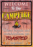 12" x 17" Tin Sign - Welcome to Our Campfire