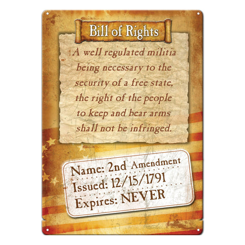 12" x 17" Tin Sign - Bill of Rights