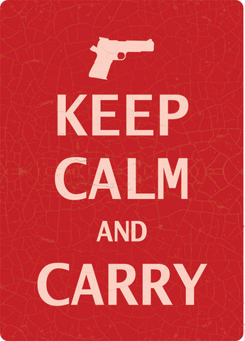 12" x 17" Tin Sign - Keep Calm and Carry