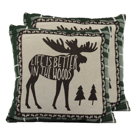 Tapestry Pillow 18in - Moose 2 Pack