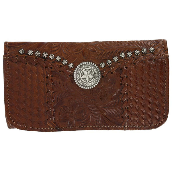 Women's Tri-Fold Wallet With Star Concho