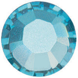 1 3/4" Custom Shiny Silver Berry Concho - Aquamarine with Crystal AB Center
