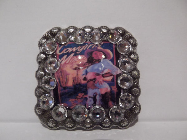 1 3/8" Custom Picture Concho - Cowgirl's Moon