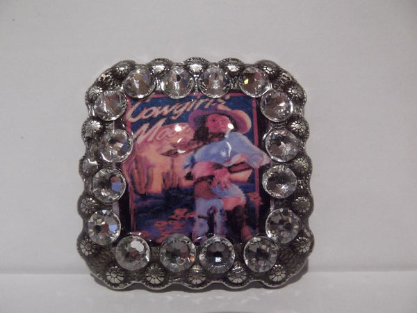 1 3/8" Custom Picture Concho - Cowgirl's Moon