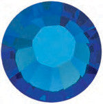 1 3/4" Custom Shiny Silver Berry Concho - Crystal AB with Capri Blue Center