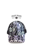 Caprock Black Aztec High Pony Cap